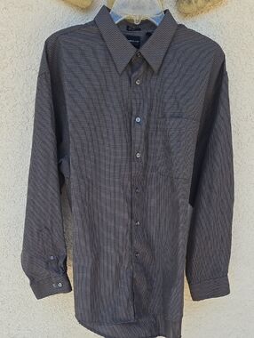 Arrow 100% Cotton Charcoal Micro-Check Dress Shirt